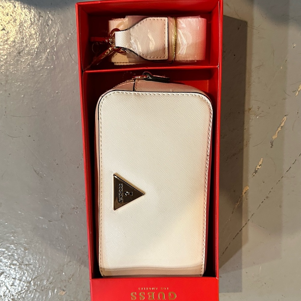 Guess Cream Cross Body with Gold Accent